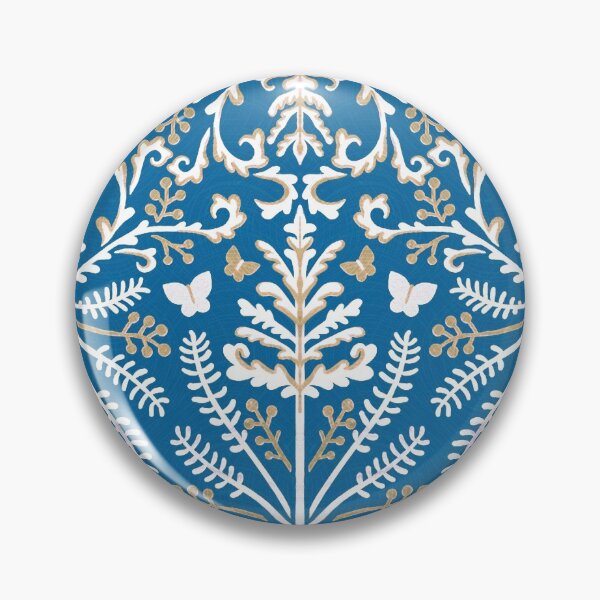 Item preview, Blue & White Grass Demask  designed and sold by TigaTiga.
