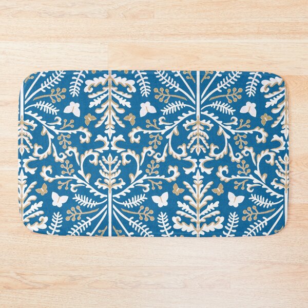 Item preview, Blue & White Grass Demask  designed and sold by TigaTiga.