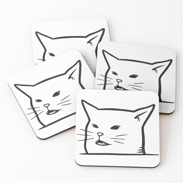 Item preview, White cat meme face designed and sold by ymd3signsshop.