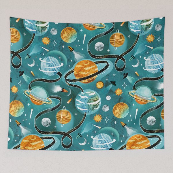 Item preview, Highway to Intergalactic Adventures - Orange & Teal designed and sold by TigaTiga.