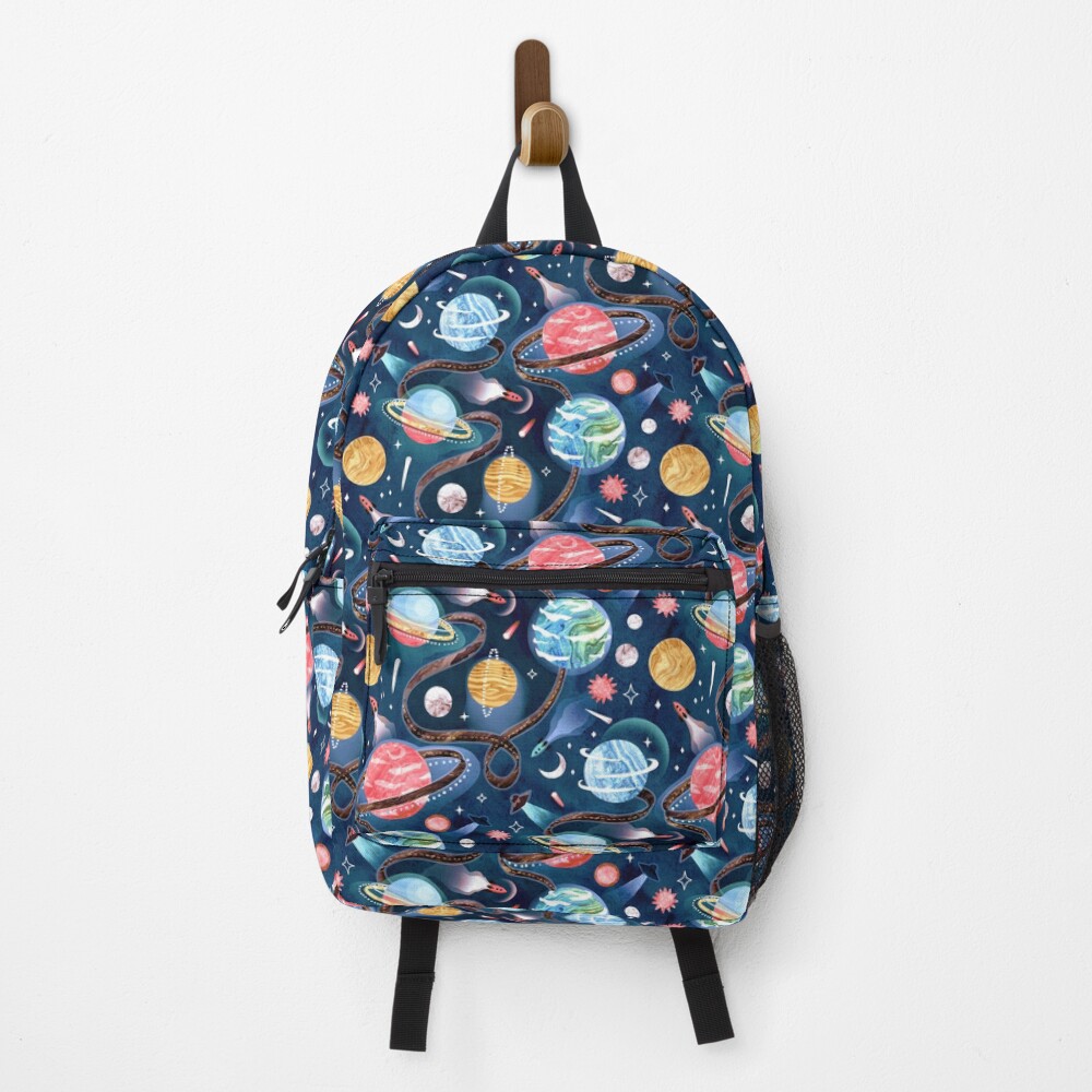 navy blue pink backpack