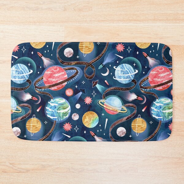 Item preview, Highway to Intergalactic Adventures - Navy Blue, Pink & Yellow designed and sold by TigaTiga.