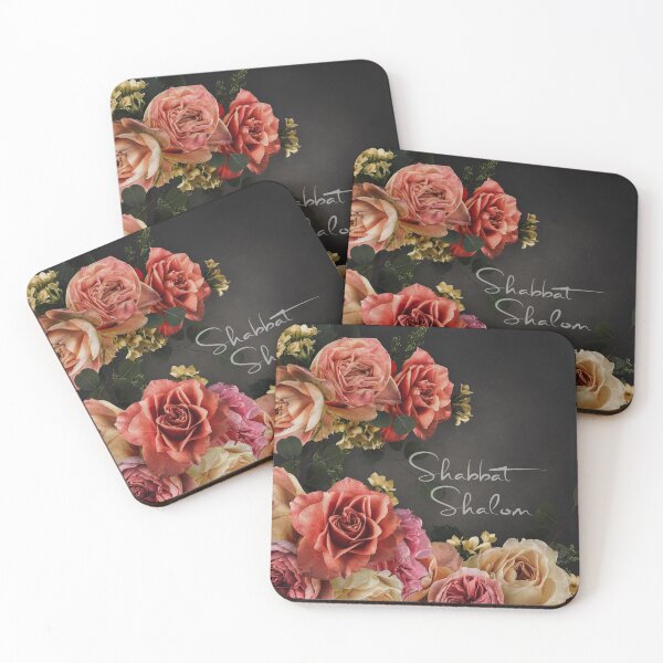Item preview, Shabbat Shalom - Vintage Roses Jewish Decor designed and sold by Amber Dove Studio.