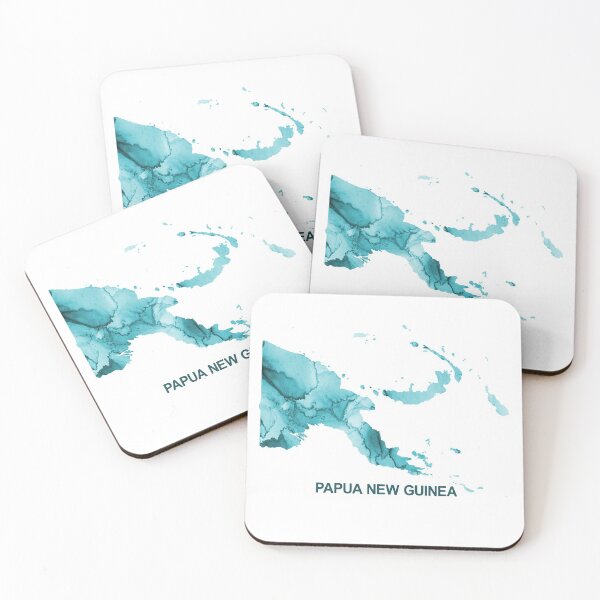 Item preview, Papua New Guinea Map - Blue Watercolour designed and sold by PNG-pikinini.