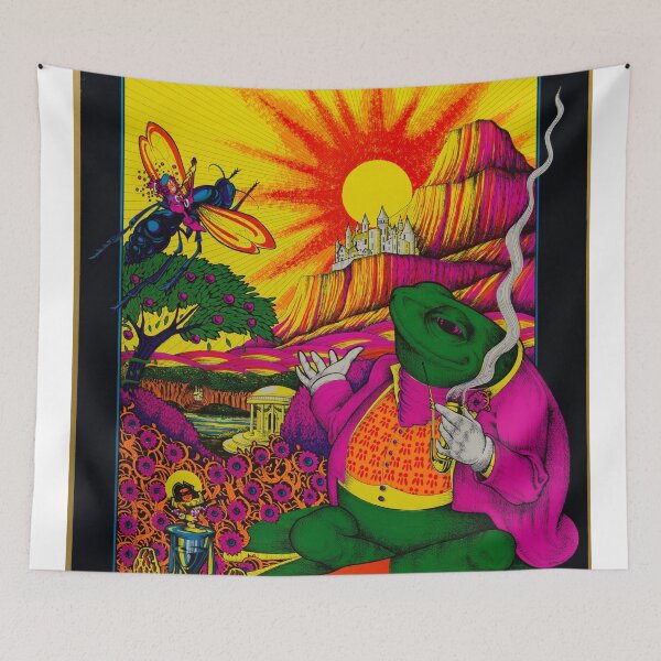 Item preview, Time IN Time Out, Vintage Black Light Poster, 1970s, pyschedelic, frog, weed, bee, high times, bad trip designed and sold by Nostrathomas66.