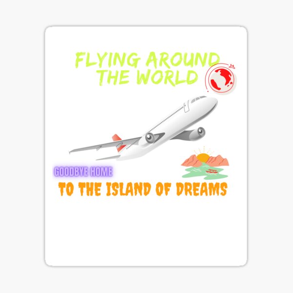 Fly World -Island Summer Vacation Retro Sticker
