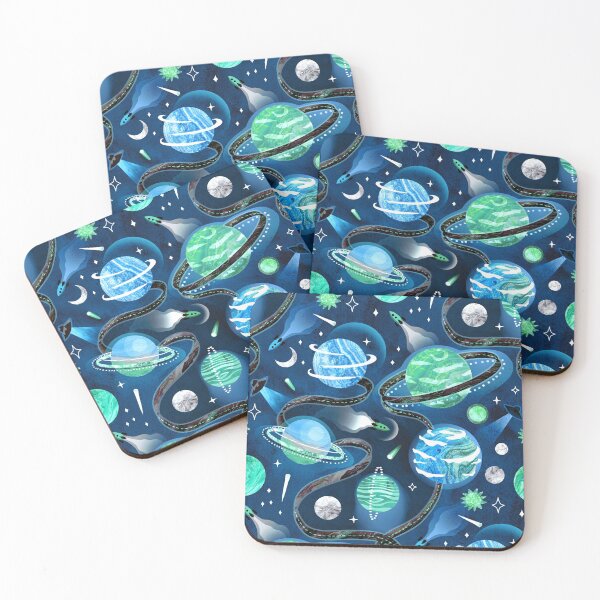 Item preview, Highway to Intergalactic Adventures - Mint, Navy & Maya Blue designed and sold by TigaTiga.