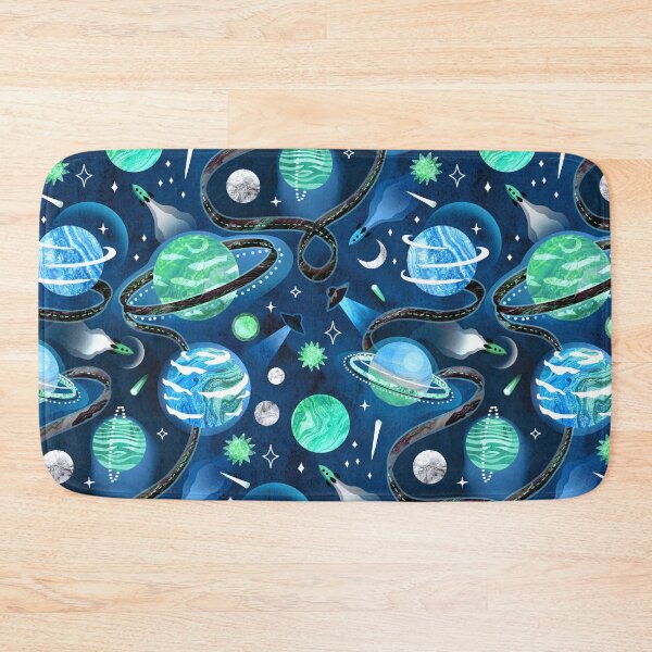 Item preview, Highway to Intergalactic Adventures - Mint, Navy & Maya Blue designed and sold by TigaTiga.