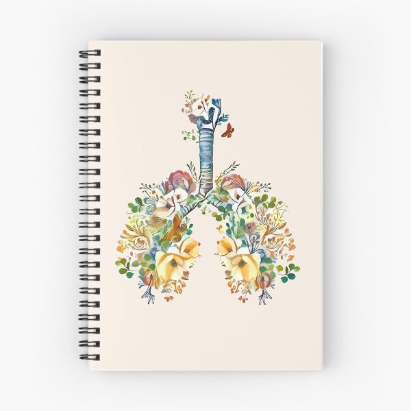 Item preview, Lungs with wild flowers watercolor shades of jellow, green and sand designed and sold by Collagedream.