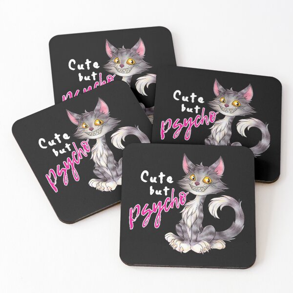 Item preview, Crazy Cat - Cute but Psycho - great gift idea for cat fans designed and sold by ZadzeneaArt.