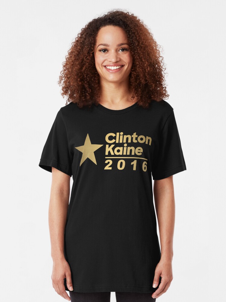 Alternate view of Clinton Kaine Logo 2016 Election Gold Tone Slim Fit T-Shirt