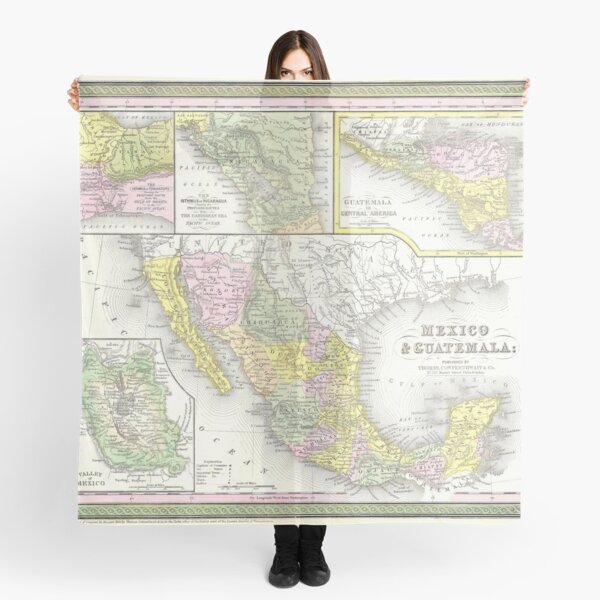 Old Mexico Map Scarves Redbubble
