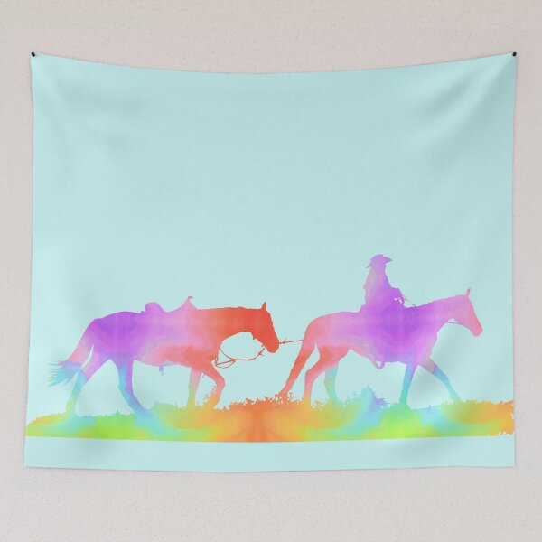 Item preview, More Rainbow Western Horses designed and sold by FaithAndForest.
