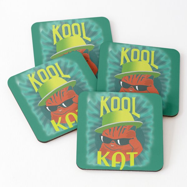 Item preview, Retro Kool Kat - Cat With Sunglasses and a Hat designed and sold by my-green-gecko.