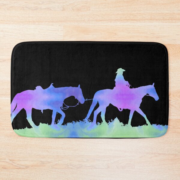 Item preview, Blue Purple Green Galaxy Western Horses designed and sold by FaithAndForest.