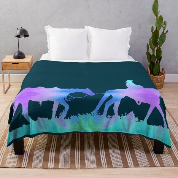 Item preview, Blue Purple Galaxy Western Horses designed and sold by FaithAndForest.