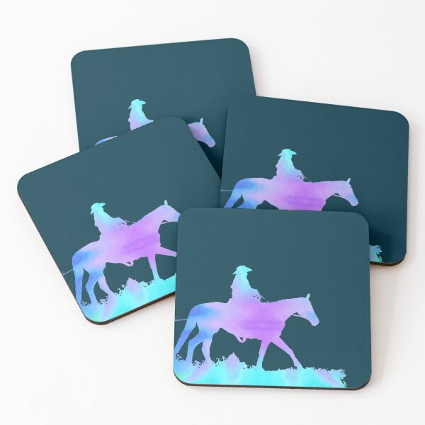 Item preview, Blue Purple Galaxy Western Horses designed and sold by FaithAndForest.