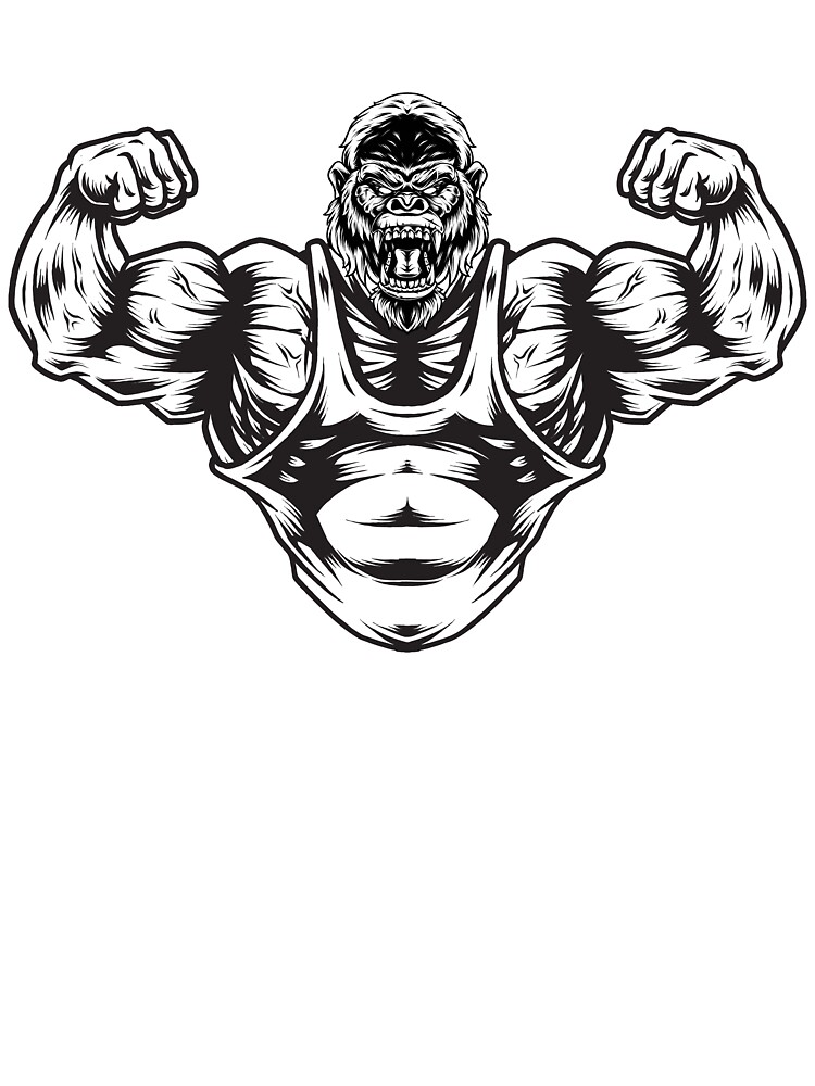 Strong ape gorilla gym concept  Kids T-Shirt for Sale by