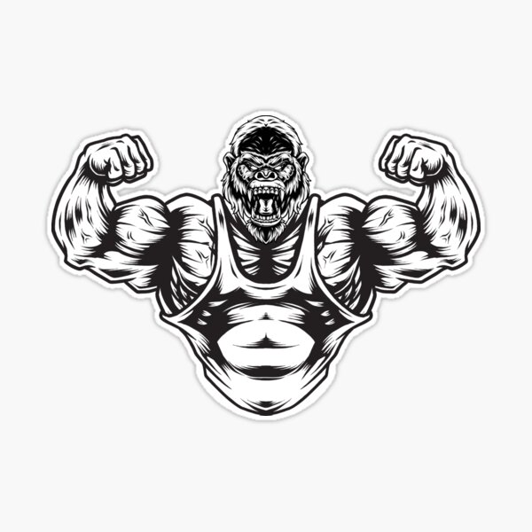 Strong ape gorilla gym workout bodybuilding fitness sport  Canvas