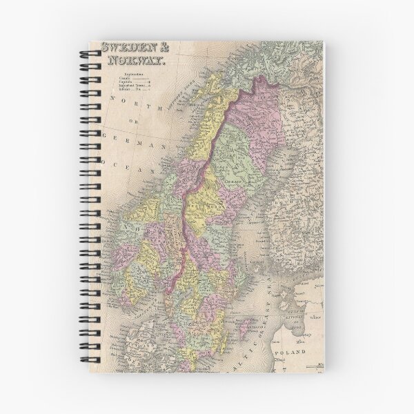 Item preview, Vintage Map of Scandinavia (1850) designed and sold by BravuraMedia.
