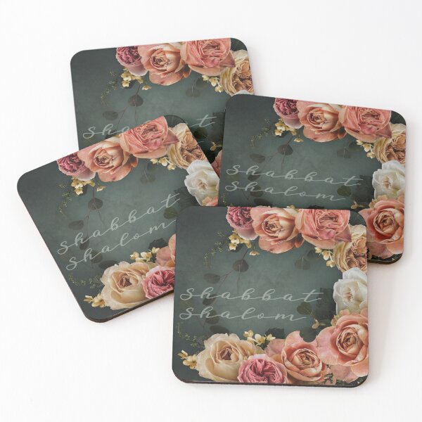 Item preview, Shabbat Shalom - Vintage Roses Judaica Art designed and sold by Amber Dove Studio.