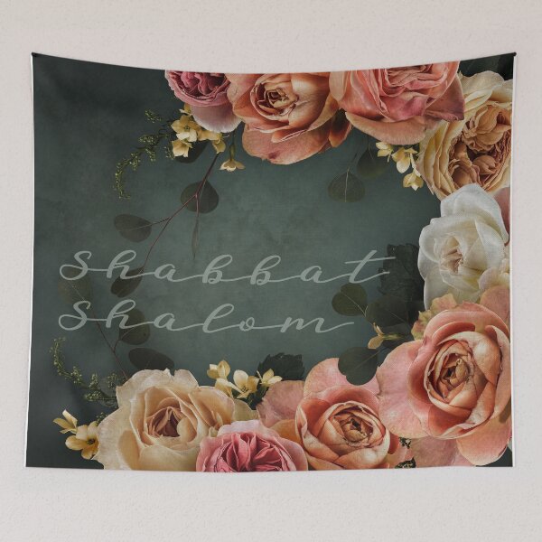 Item preview, Shabbat Shalom - Vintage Roses Judaica Art designed and sold by Amber Dove Studio.