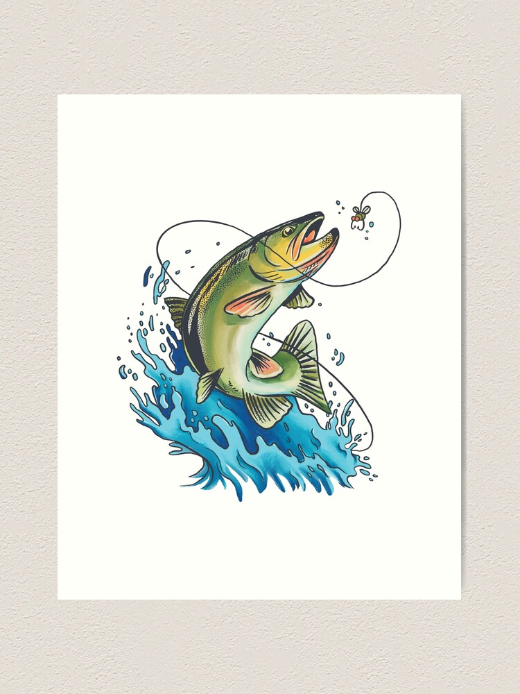 Funny Bass Fishing Near Me Art Graphics | Art Print