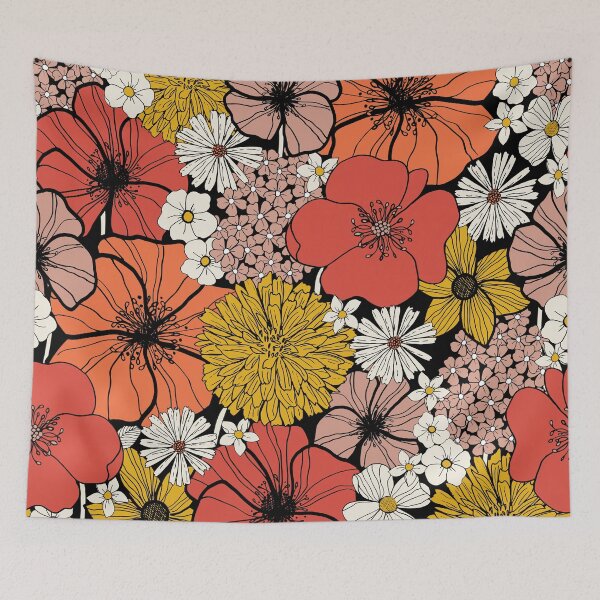 Item preview, Big Retro Blooms designed and sold by Nina Raby - Jones.