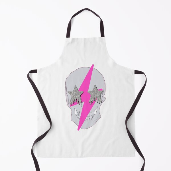 Item preview, pink lightning bolt glittery Star eyed skull designed and sold by mollsdesignss.