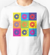 Vinyl Record Turntable Pop Art 2 Unisex T-Shirt