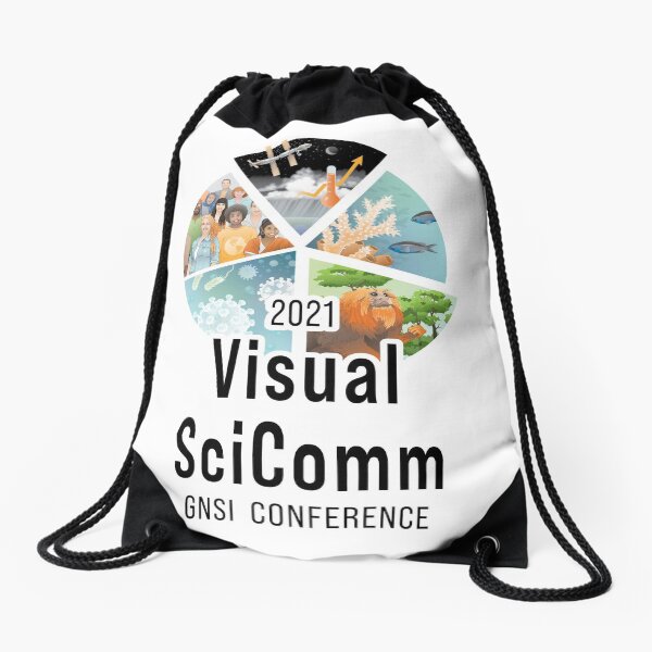 2021 Visual SciComm GNSI Conference Logo (vertical) Drawstring Bag