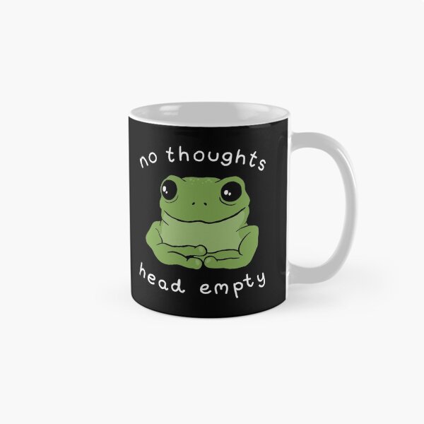 Item preview, No Thoughts Head Empty Frog Meme: A Cute Mental Health Aesthetic with a Sad Big Eyed Kawaii Toad as a Green Froggy Face designed and sold by MinistryOfFrogs.