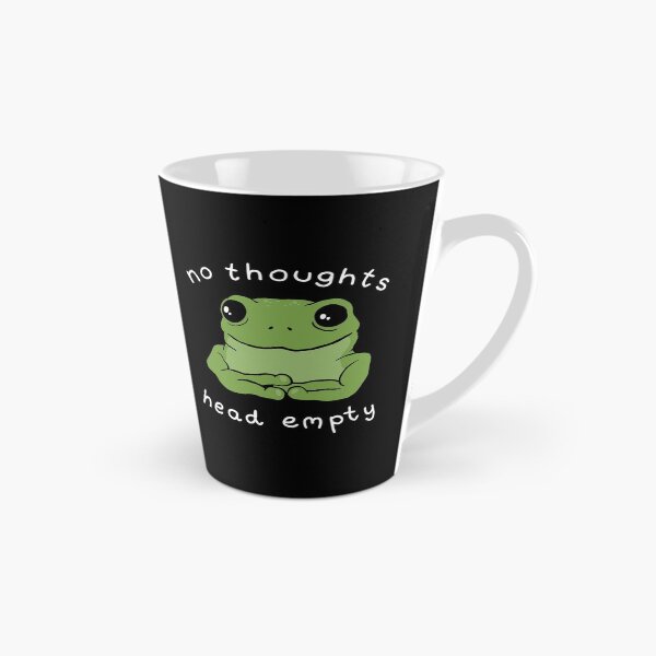 Item preview, No Thoughts Head Empty Frog Meme: A Cute Mental Health Aesthetic with a Sad Big Eyed Kawaii Toad as a Green Froggy Face designed and sold by MinistryOfFrogs.
