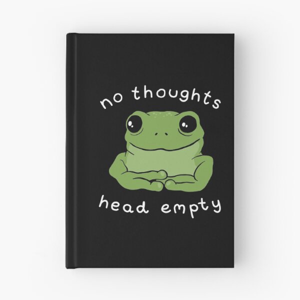 Item preview, No Thoughts Head Empty Frog Meme: A Cute Mental Health Aesthetic with a Sad Big Eyed Kawaii Toad as a Green Froggy Face designed and sold by MinistryOfFrogs.