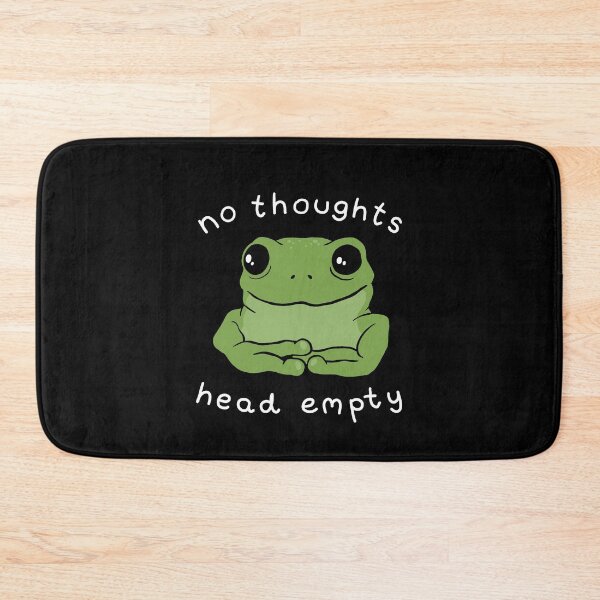Item preview, No Thoughts Head Empty Frog Meme: A Cute Mental Health Aesthetic with a Sad Big Eyed Kawaii Toad as a Green Froggy Face designed and sold by MinistryOfFrogs.