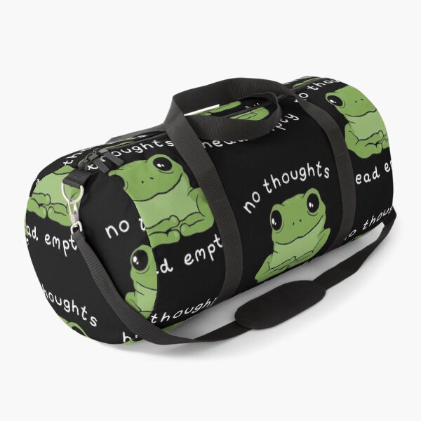 Item preview, No Thoughts Head Empty Frog Meme: A Cute Mental Health Aesthetic with a Sad Big Eyed Kawaii Toad as a Green Froggy Face designed and sold by MinistryOfFrogs.