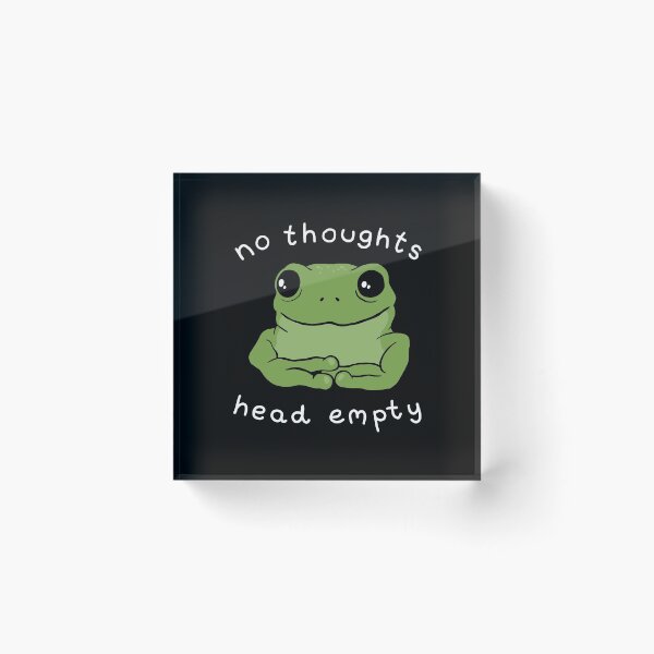 Item preview, No Thoughts Head Empty Frog Meme: A Cute Mental Health Aesthetic with a Sad Big Eyed Kawaii Toad as a Green Froggy Face designed and sold by MinistryOfFrogs.