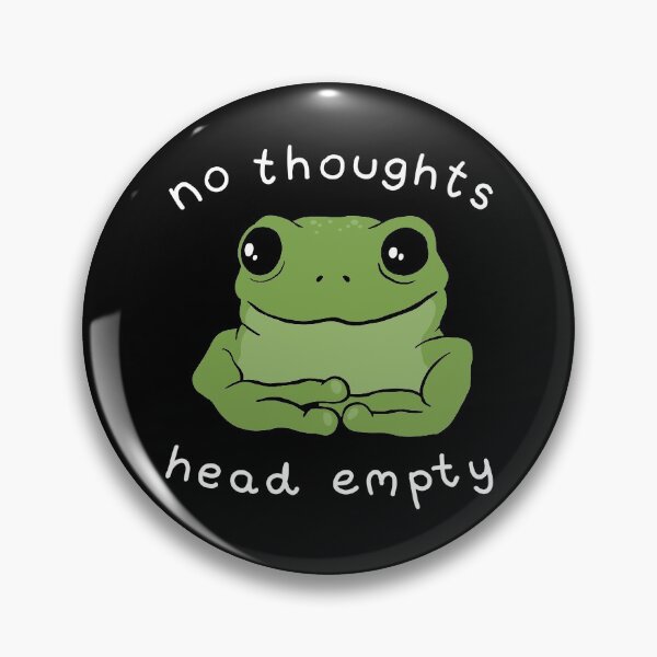 Item preview, No Thoughts Head Empty Frog Meme: A Cute Mental Health Aesthetic with a Sad Big Eyed Kawaii Toad as a Green Froggy Face designed and sold by MinistryOfFrogs.