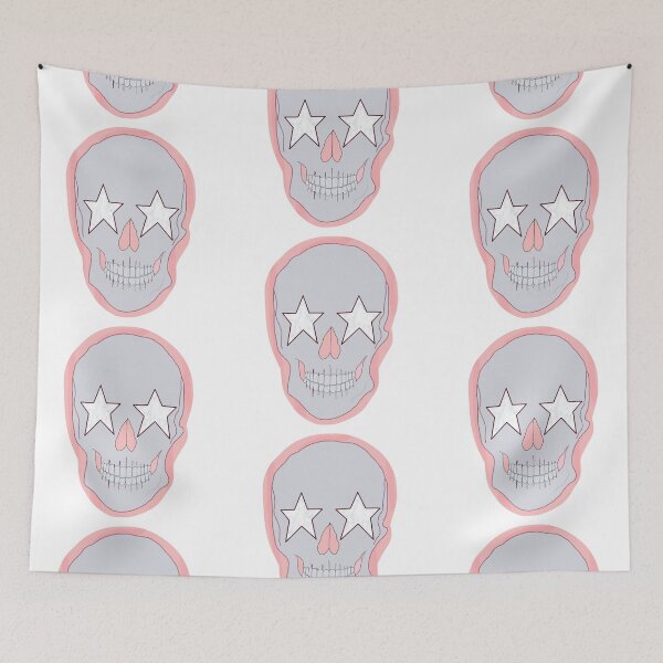 Item preview, pink star eyed skull designed and sold by mollsdesignss.