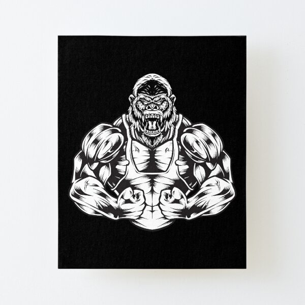 Strong ape gorilla gym workout bodybuilding fitness sport  Canvas