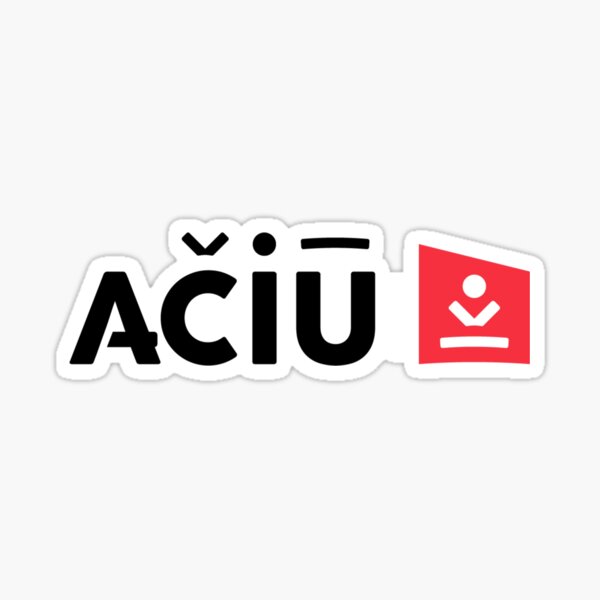 Thank you - Aciu Travel Logo in Red / Black Letters Sticker