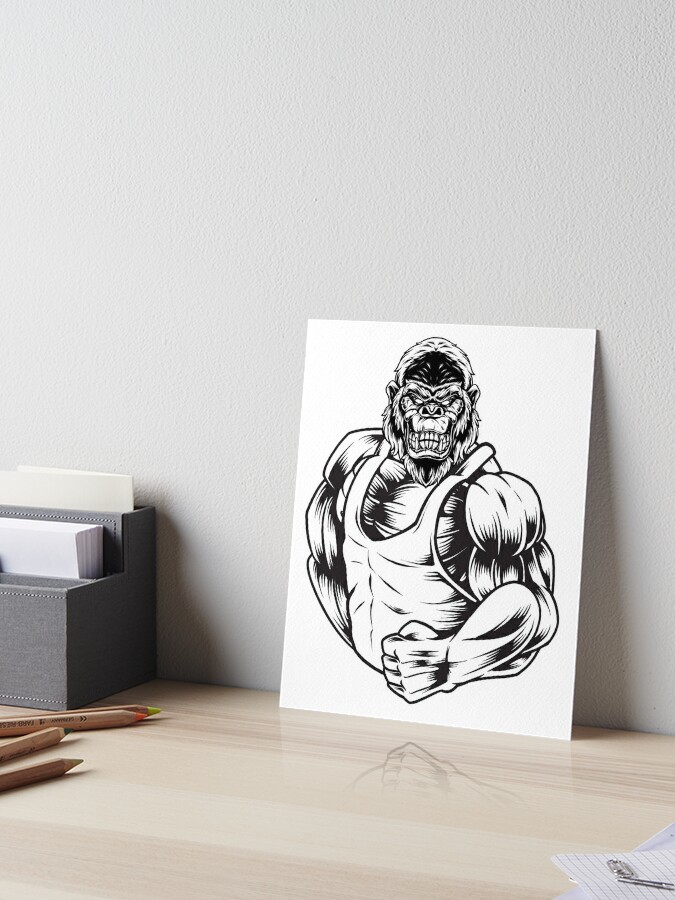 Strong ape gorilla gym workout bodybuilding fitness sport  Canvas