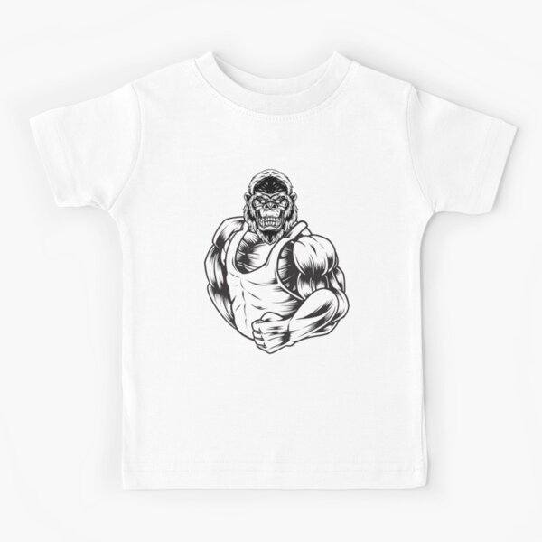 Strong ape gorilla gym concept  Kids T-Shirt for Sale by