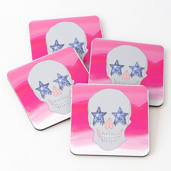 Item preview, pink star eyed skull designed and sold by mollsdesignss.