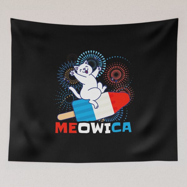 Item preview,  Meowica, Patriotic Cat, 4th of July designed and sold by Maria Garcia.