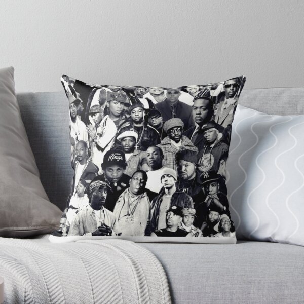 Hip Hop Legends Collage Throw Pillow