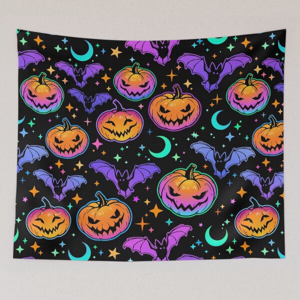 Item preview, Spooky Pumpkins & Spooky Bats but at night! designed and sold by WowThatsAwful.