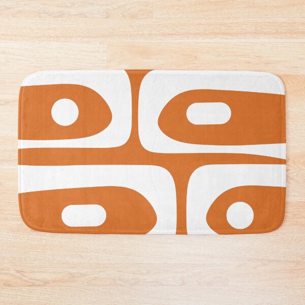 Item preview, Mid Century Modern Piquet Abstract Pattern in Burnt Orange and White designed and sold by kierkegaard.