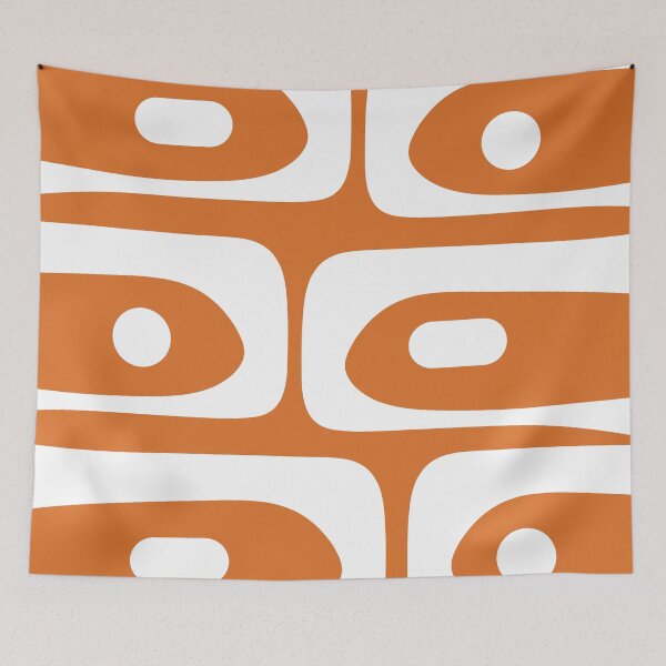 Item preview, Mid Century Modern Piquet Abstract Pattern in Burnt Orange and White designed and sold by kierkegaard.