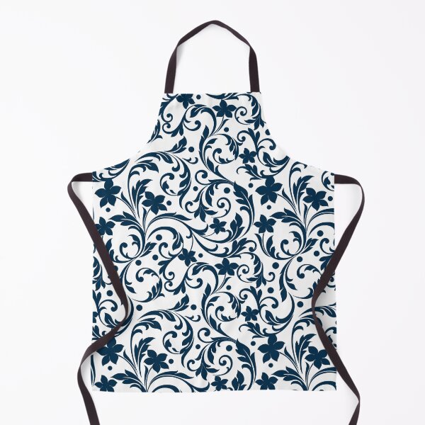 Item preview, Navy Blue Floral Damask Pattern designed and sold by thelustrous.